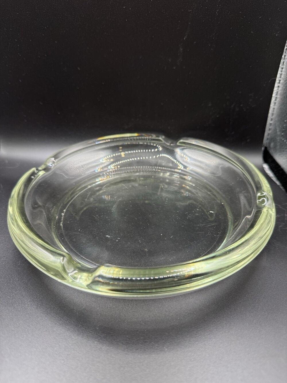 Large 8" Vintage Glass Ashtray Clear
